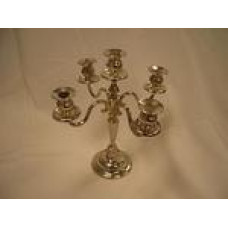 Candelabra Tabletop with 5 Candles- Silver